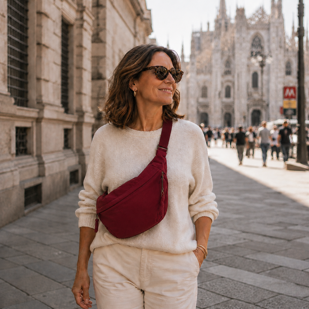 Burgundy shoulder bag – Elegant crossbody bag for everyday