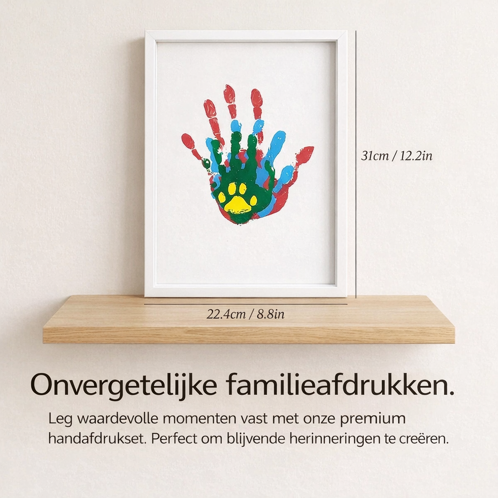 Family handprint keepsake kit with frame