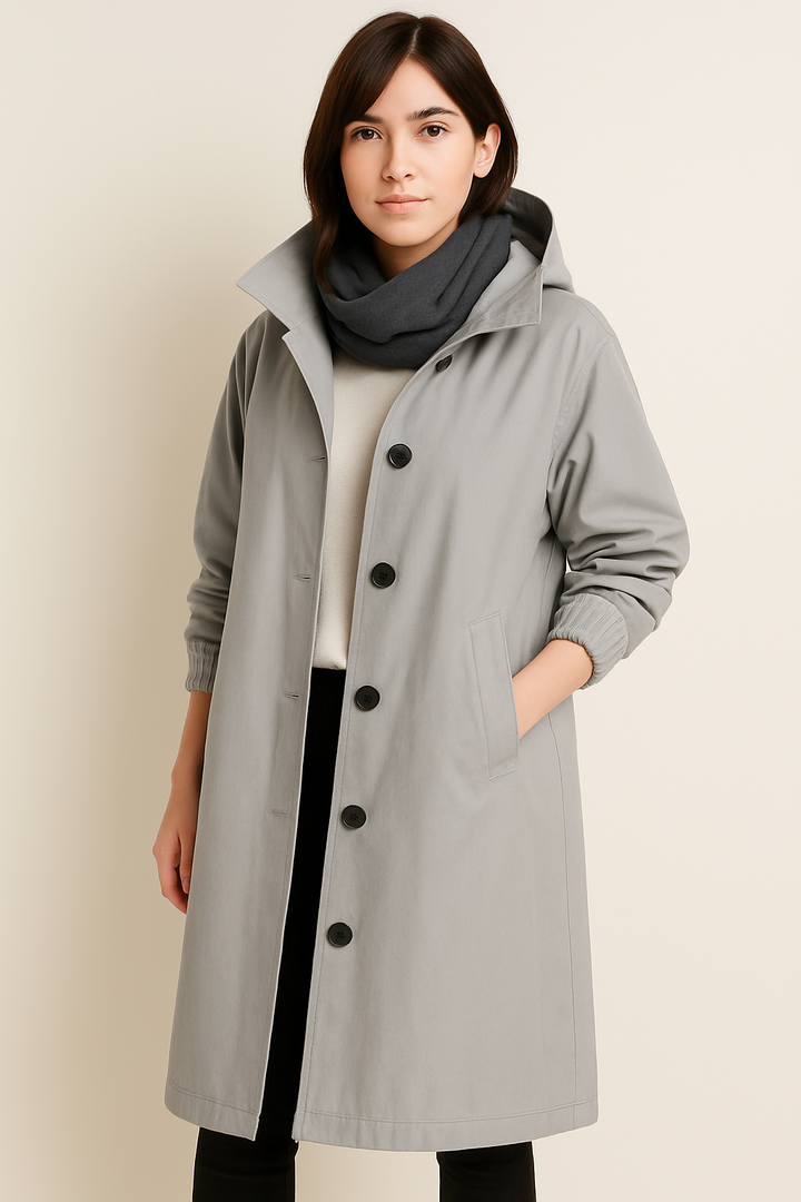 Long Women's Hooded Trench Coat – Ranya