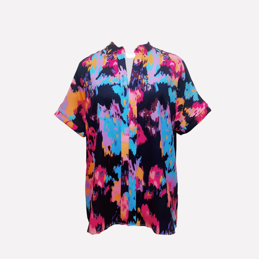 Women’s Casual V-Neck Paisley Print Drop-Shoulder Blouse