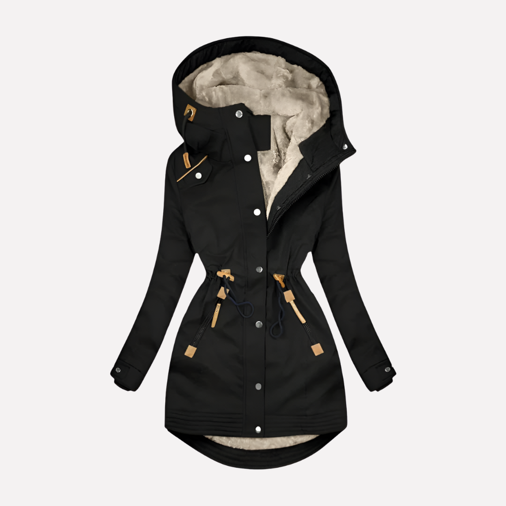Women’s Parka with Lined Hood and Drawstring Waist