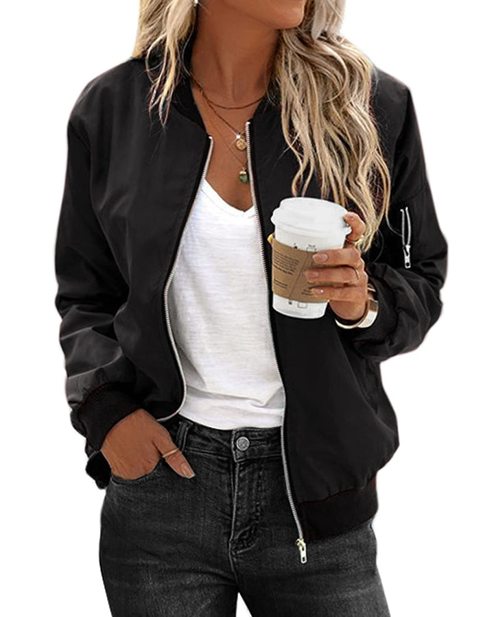 Women’s Classic Zip-Up Bomber Jacket
