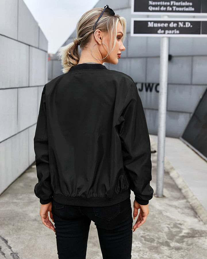 Women’s Classic Zip-Up Bomber Jacket