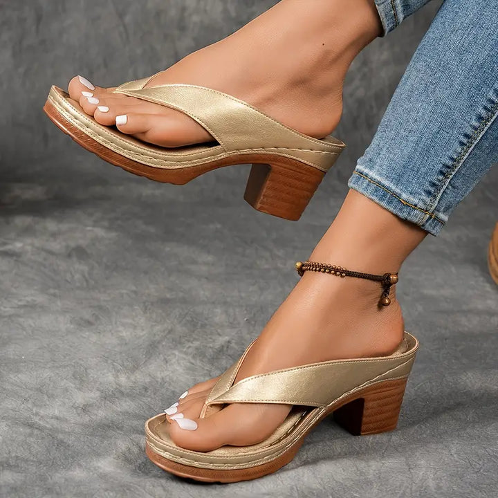 Abigail | Womens Orthopedic Slip On Sandal Heels