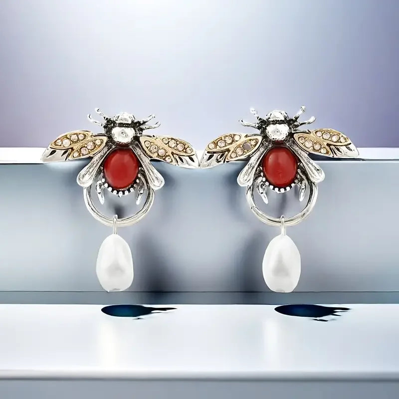 Vintage Bee Dangle Earrings