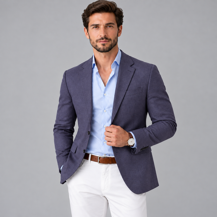 Men's Linen Blazer Jacket Smart Casual Lightweight Fit