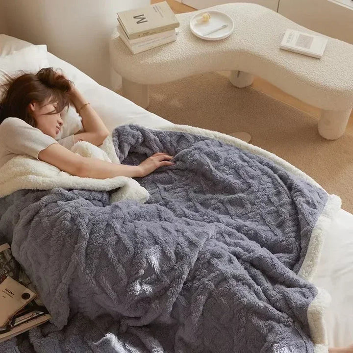 Reversible Textured Winter Blanket – Warmlio