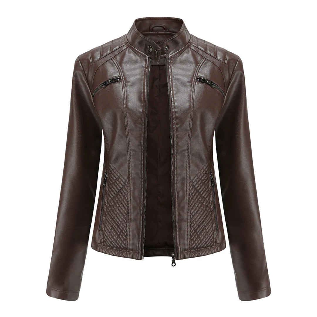 Stylish Faux Leather Women's Jacket