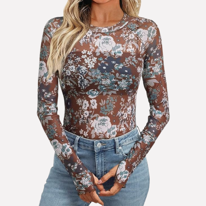 Mesh Sheer Lace Top