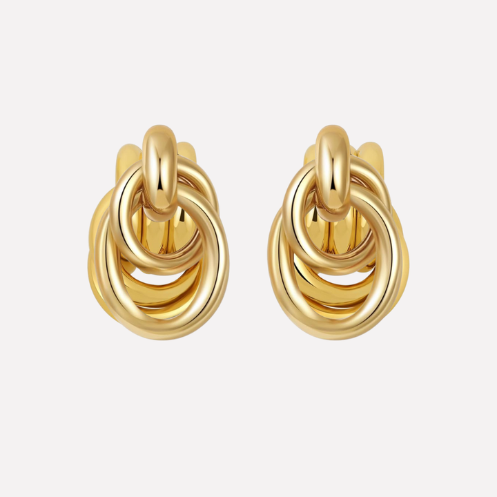 Two-Tone Knot Drop Earrings – Gold and Silver