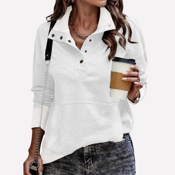 Casual Long-Sleeve Stand Neck Sweatshirt