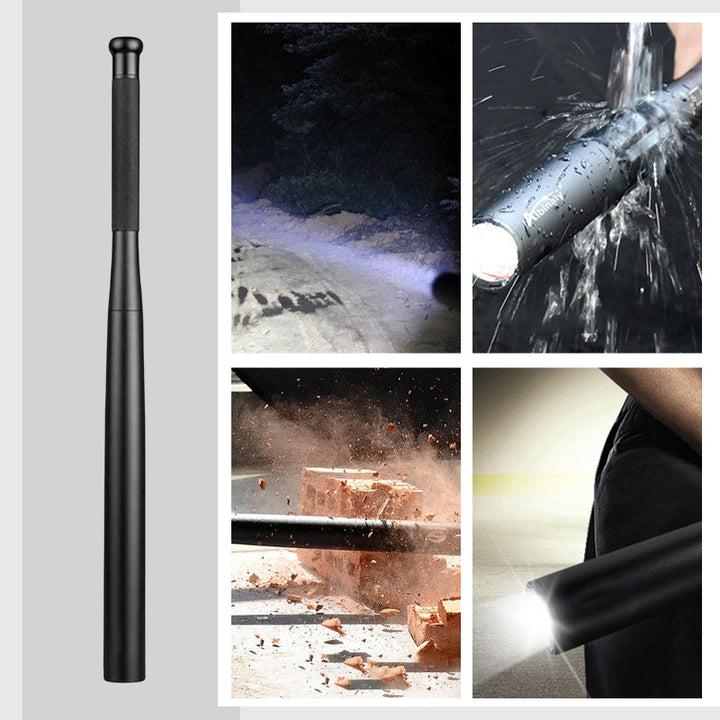 Baseball Bat-Shaped LED Flashlight | Aluminum Alloy, 3 Lighting Modes | For Emergency Use and Utility