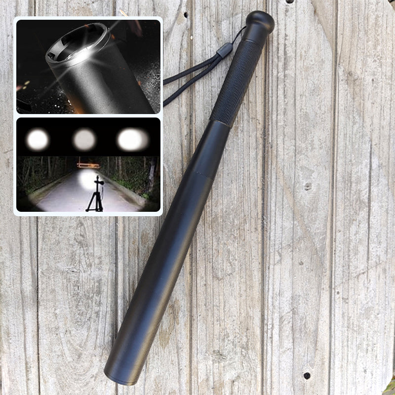 Baseball Bat-Shaped LED Flashlight | Aluminum Alloy, 3 Lighting Modes | For Emergency Use and Utility