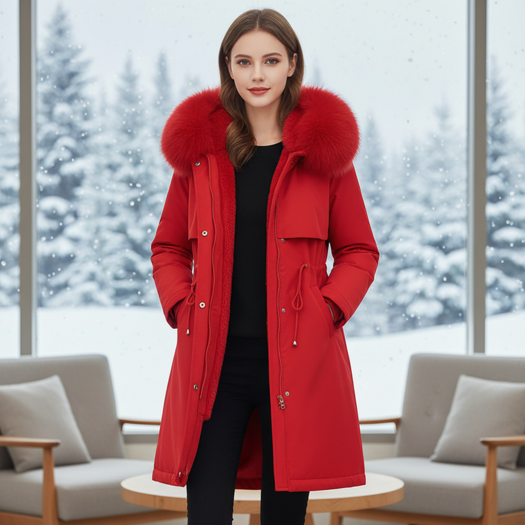 Hooded Fleece Parka - Silvia