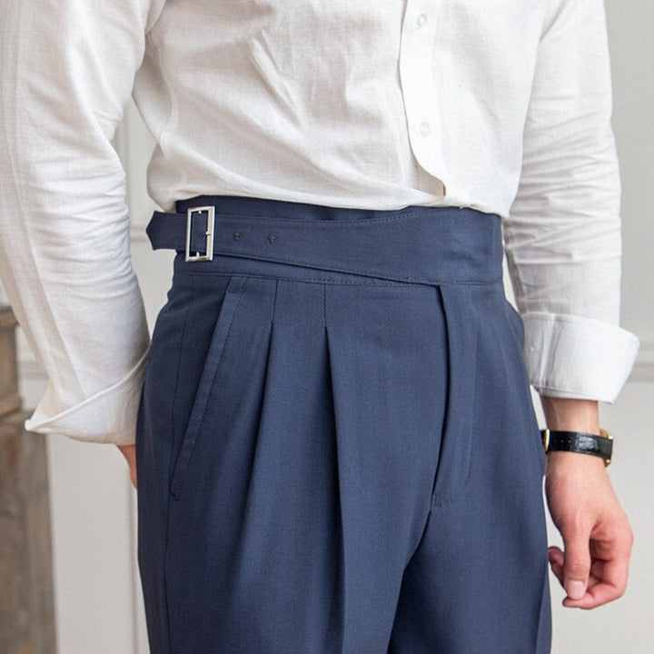 Classic Men's Pants with Buckle - Oliver
