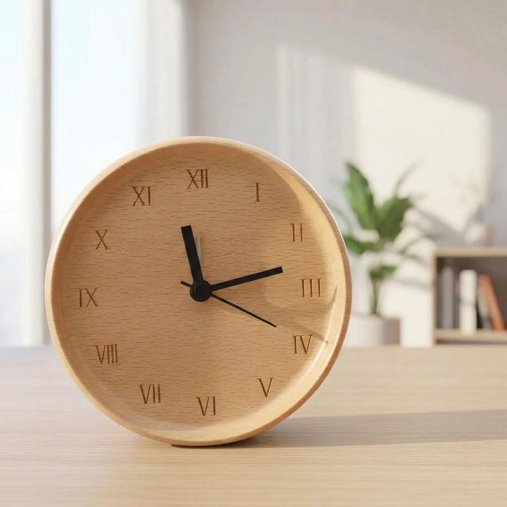 Silent Analog Alarm Clock with a Natural Look - Woodtick