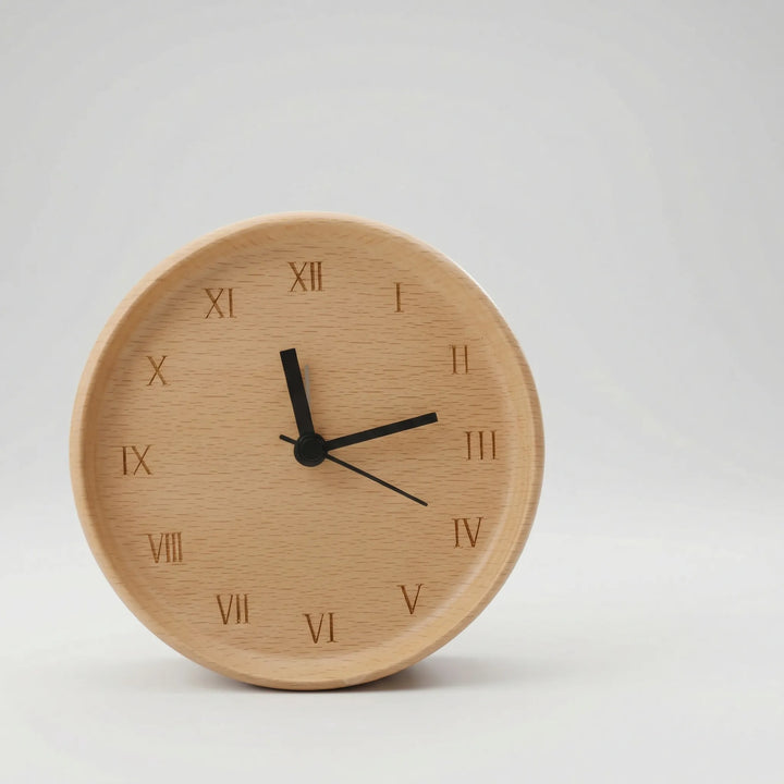 Silent Analog Alarm Clock with a Natural Look - Woodtick