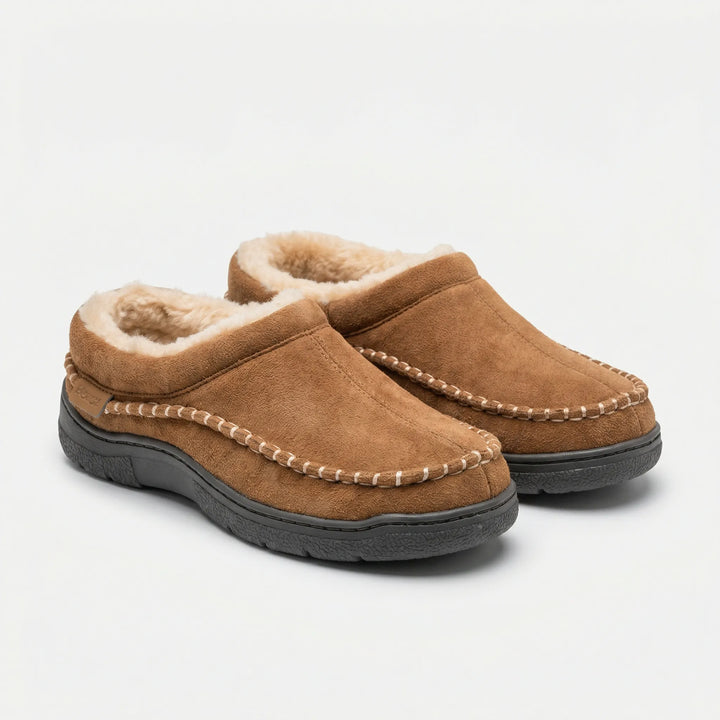 Lined Men's Slipper with Sturdy Sole - Shaun