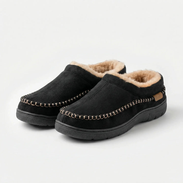 Lined Men's Slipper with Sturdy Sole - Shaun