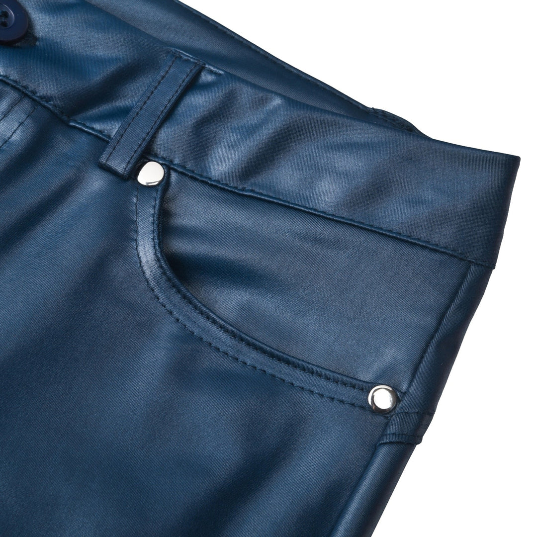 High-Waisted Stretch Leather Pants – Raffaela