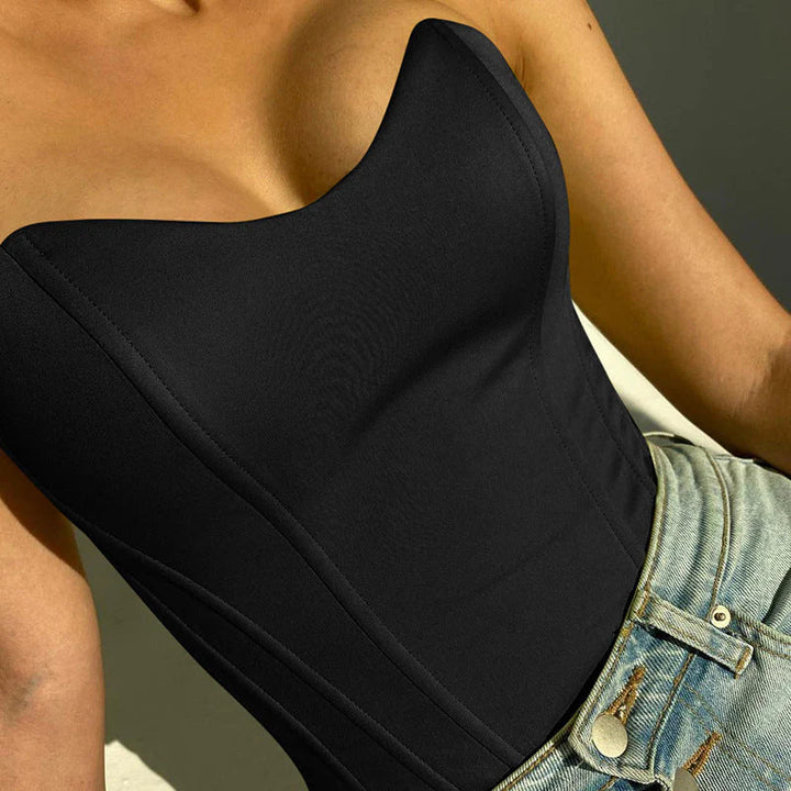 Women's Strapless Corset Crop Top