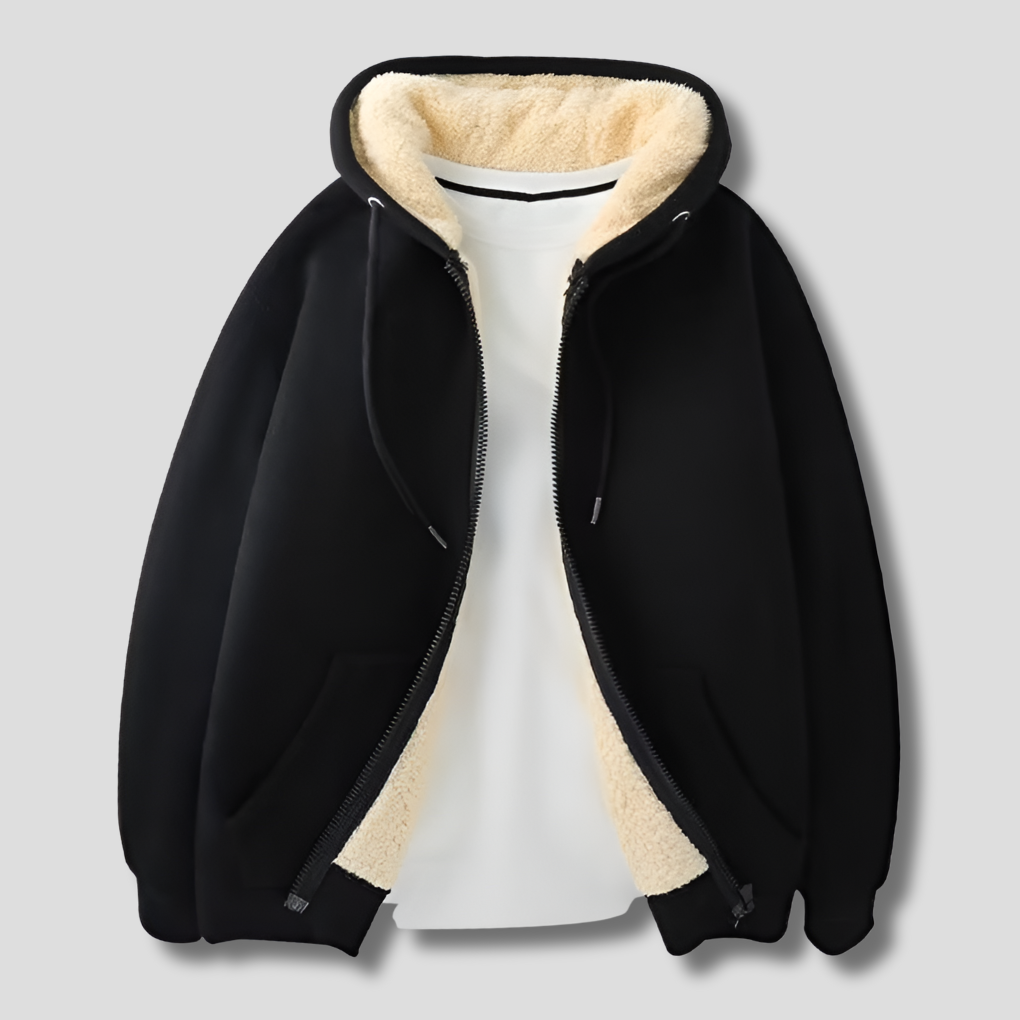 Men’s Fleece-Lined Winter Hoodie Jacket