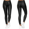 High-Waisted Stretch Leather Pants – Raffaela