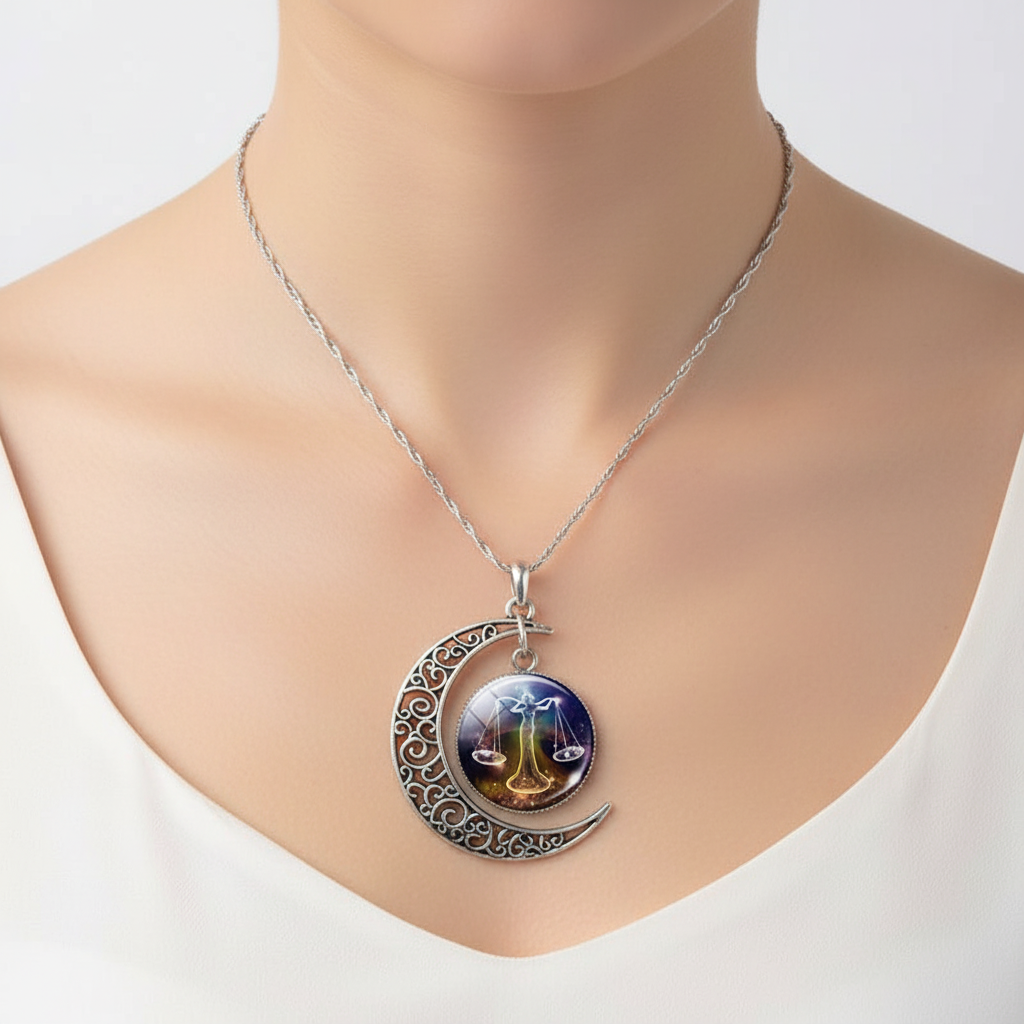 Moon Pendant Zodiac Necklace - StarGleam