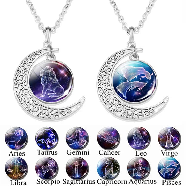 Moon Pendant Zodiac Necklace - StarGleam