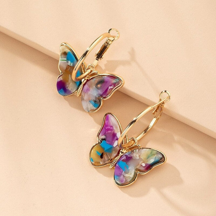 Butterfly Earrings with Colorful Details