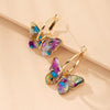 Butterfly earrings with colorful details.