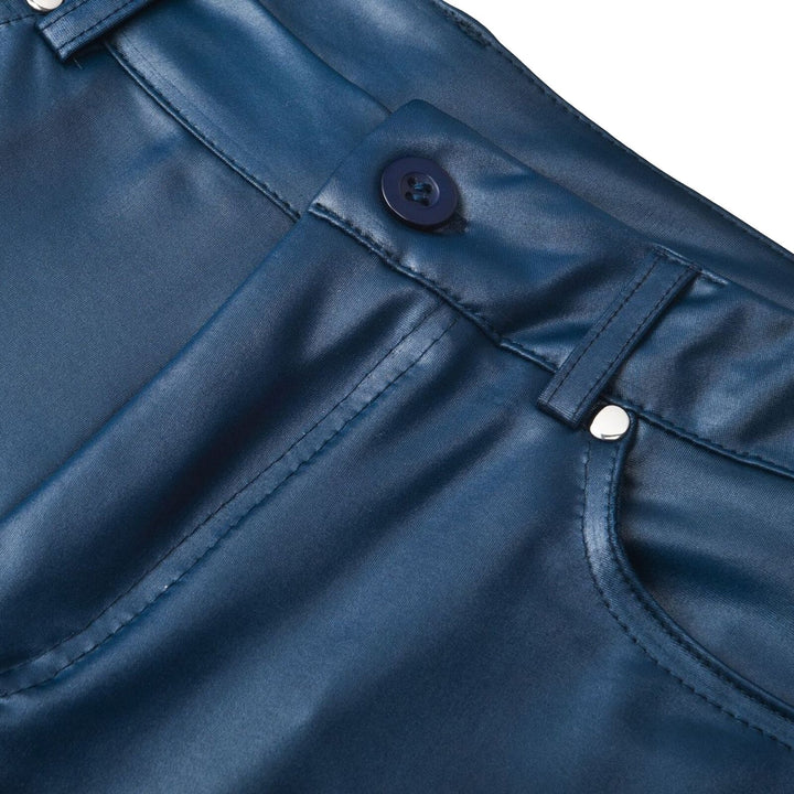 High-Waisted Stretch Leather Pants – Raffaela