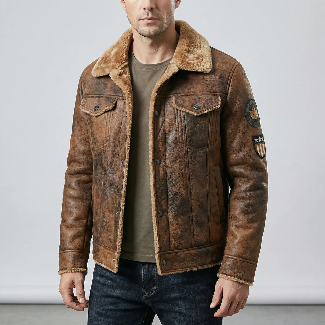 Men's Classic-Style Biker Jacket - Mio
