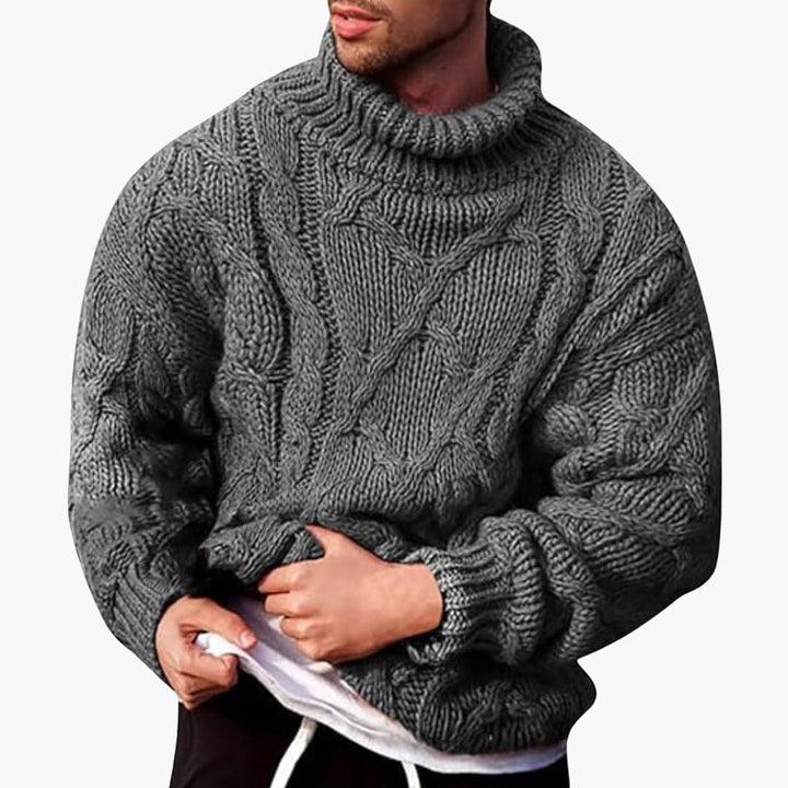 Men’s Turtleneck Sweater – Classic Knit Pullover