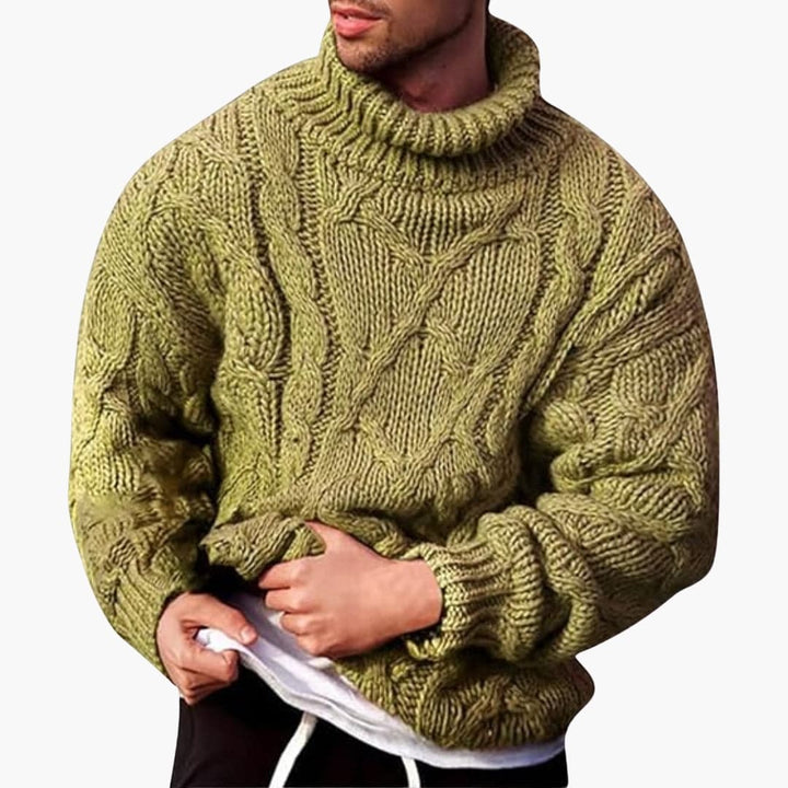 Men’s Turtleneck Sweater – Classic Knit Pullover
