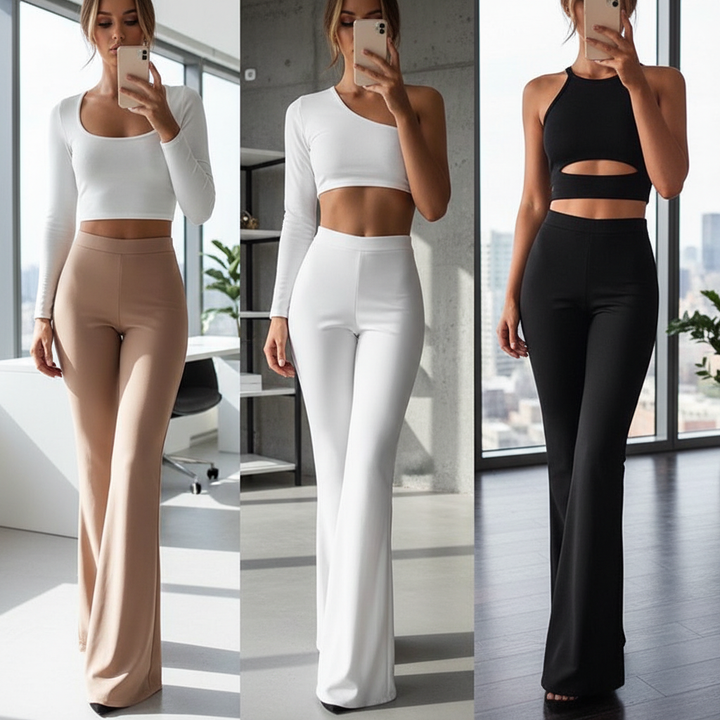 High-Waisted Flared Pants - Annika