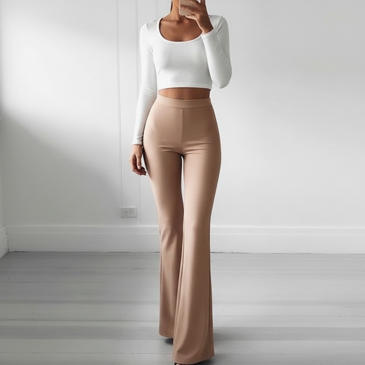 High-Waisted Flared Pants - Annika