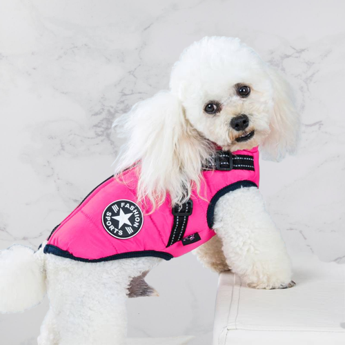 Reflective Dog Jacket with Built-In Harness, Windproof and Water-Repellent
