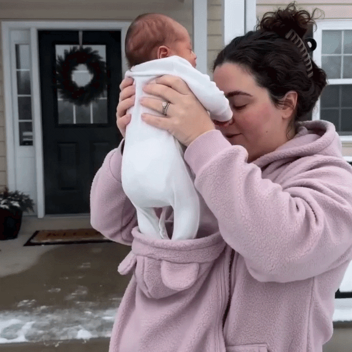 Cosy Fleece Baby-Wearing Hoodie with Front Pouch
