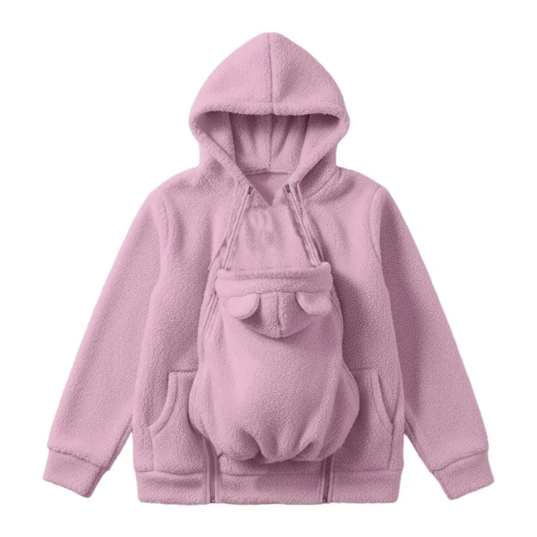 Cosy Fleece Baby-Wearing Hoodie with Front Pouch