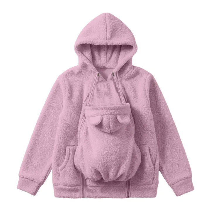 Cosy Fleece Baby-Wearing Hoodie with Front Pouch