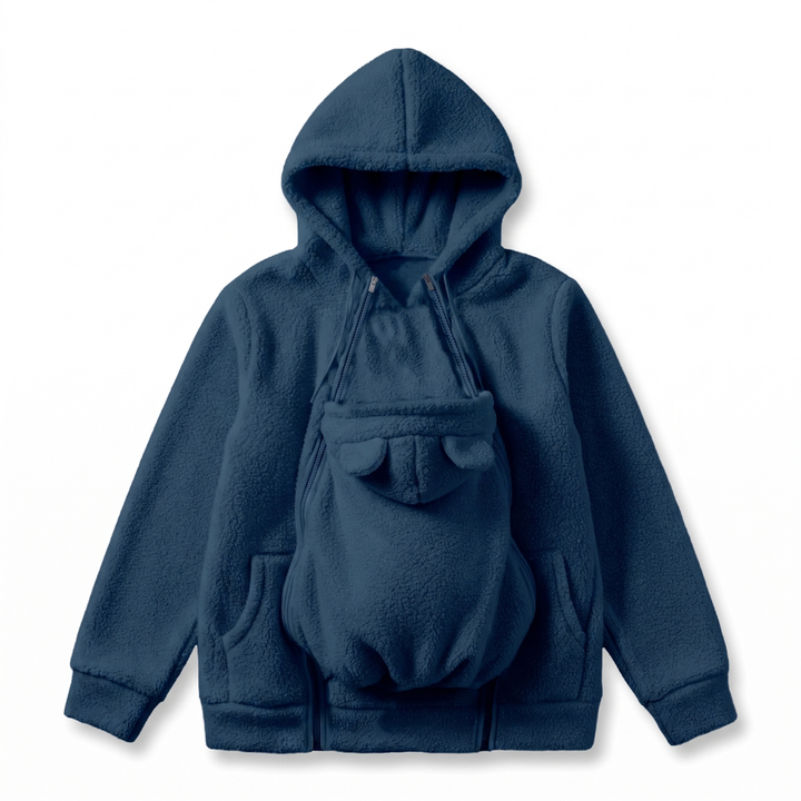 Cosy Fleece Baby-Wearing Hoodie with Front Pouch