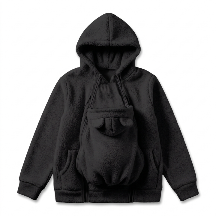 Cosy Fleece Baby-Wearing Hoodie with Front Pouch