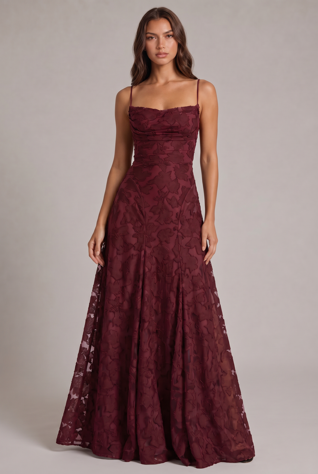 Olivia Maxi Dress - Elegant Evening Dress with Floral Pattern