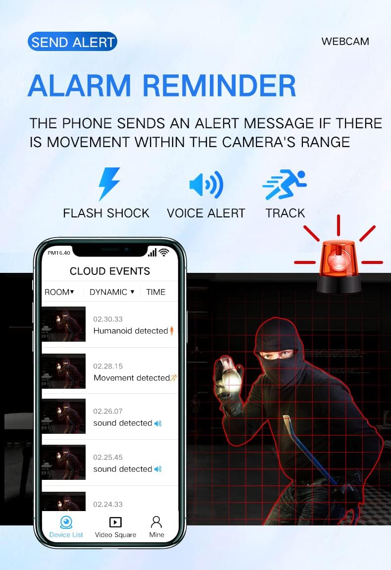 Indoor Camera | Night Vision & Motion Detection | Wi-Fi Access