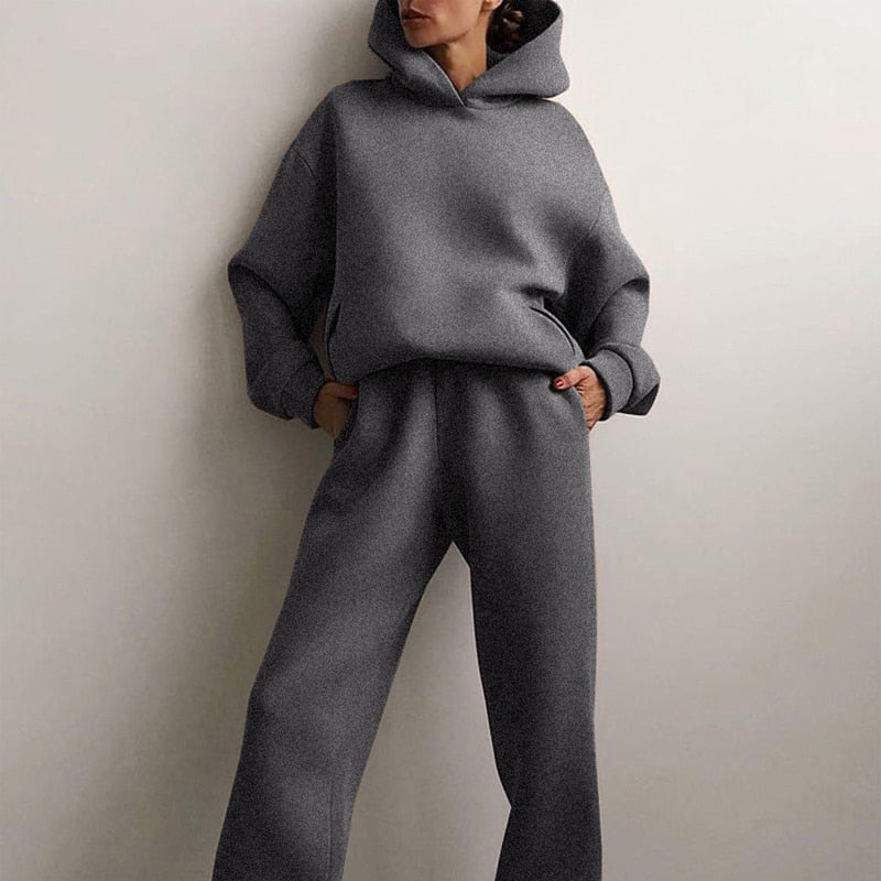 Women's Jogger Set | 2-Piece: Hoodie & Pants with Stretch Waistband
