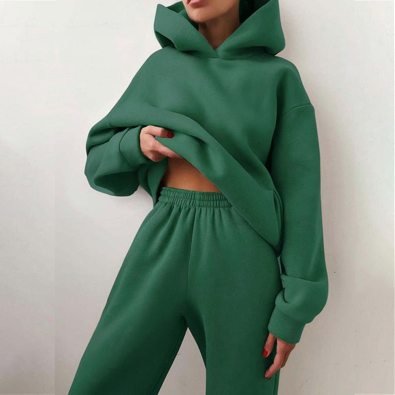 Women's Jogger Set | 2-Piece: Hoodie & Pants with Stretch Waistband