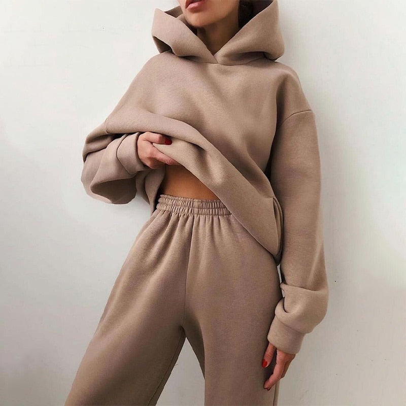 Women's Jogger Set | 2-Piece: Hoodie & Pants with Stretch Waistband