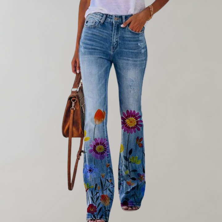 Flared Denim Pants for Women