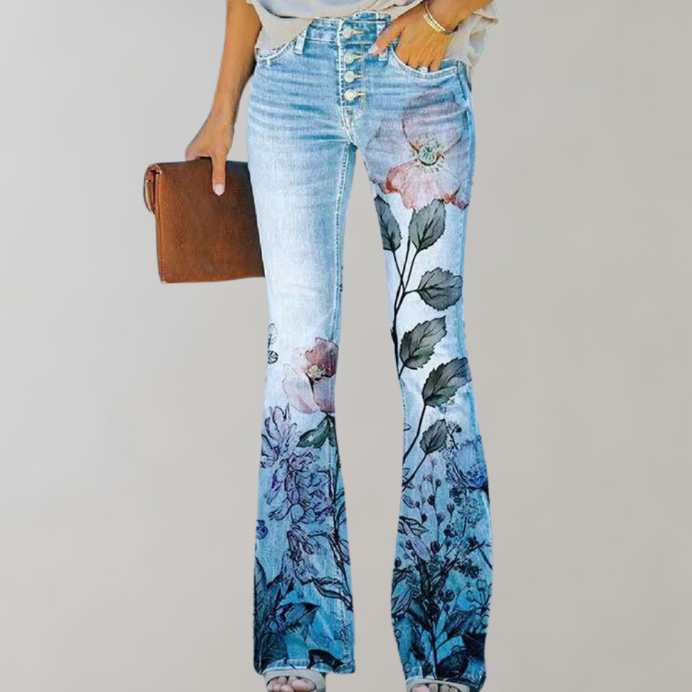 Flared Denim Pants for Women